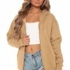 Fashion Nova Stole Your Boyfriend's Oversized Zip Up Hoodie - Nude