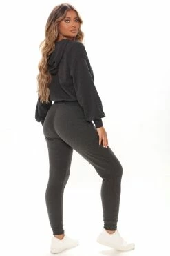 Fashion Nova Latest And Greatest French Terry II Hoodie - Charcoal