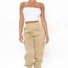 Fashion Nova Sweatpants & Joggers Let's Relax Jogger Sweatpants - Tan