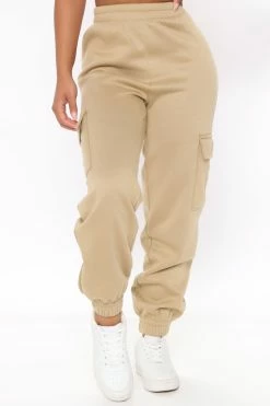 Fashion Nova Sweatpants & Joggers Let's Relax Jogger Sweatpants - Tan