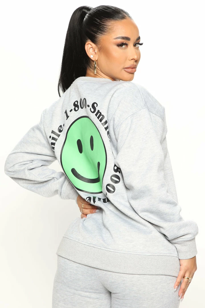 Best reviews of ๐ Fashion Nova Hoodies & Sweatshirts 1 800 Smile Happy Face Sweatshirt - Heather Grey ๐คฉ 3 Fashion Nova Hoodies & Sweatshirts 1 800 Smile Happy Face Sweatshirt - Heather Grey