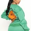 Fashion Nova 1 800 Smile Happy Face Sweatshirt - Kelly Green Hoodies & Sweatshirts