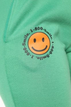 Fashion Nova Sweatpants & Joggers 1 800 Smile Happy Face Sweatpants - Kelly Green