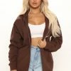 Fashion Nova Stole Your Boyfriend's Oversized Zip Up Hoodie - Chocolate