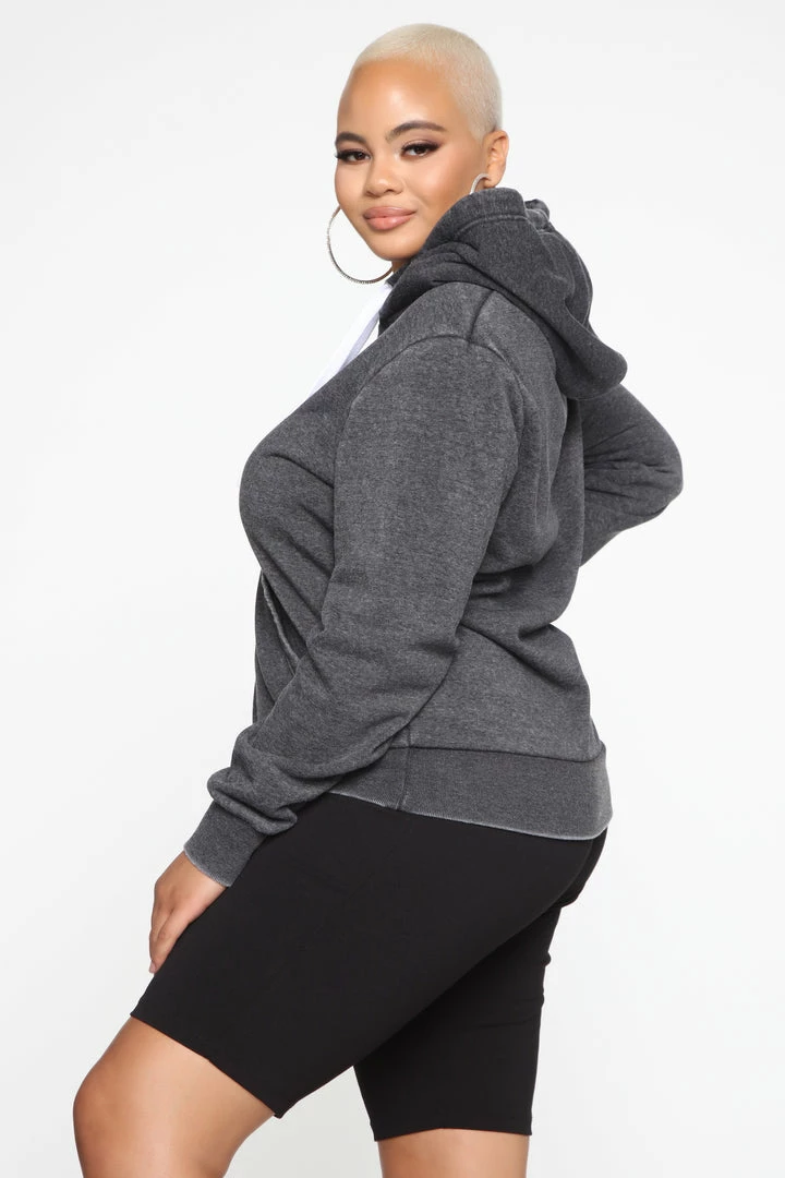 Fashion Nova Sweet Dreams Mineral Wash Hoodie - Charcoal Hoodies & Sweatshirts