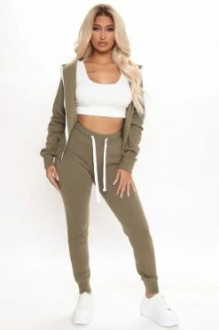 Fashion Nova Relaxed Vibe Joggers - Olive Sweatpants & Joggers