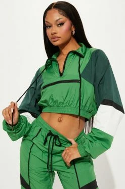 Fashion Nova Making A Statement Jogger Set - Green/combo Loungewear Sets