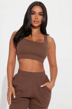 Fashion Nova Through The Late Night Jogger Set - Chocolate
