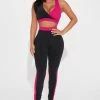 Fashion Nova Work It Out Legging Set - Hot Pink/combo Loungewear Sets