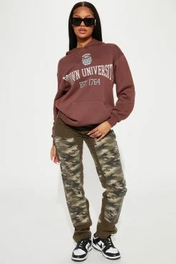 Fashion Nova Hoodies & Sweatshirts Brown University Washed Hoodie - Brown