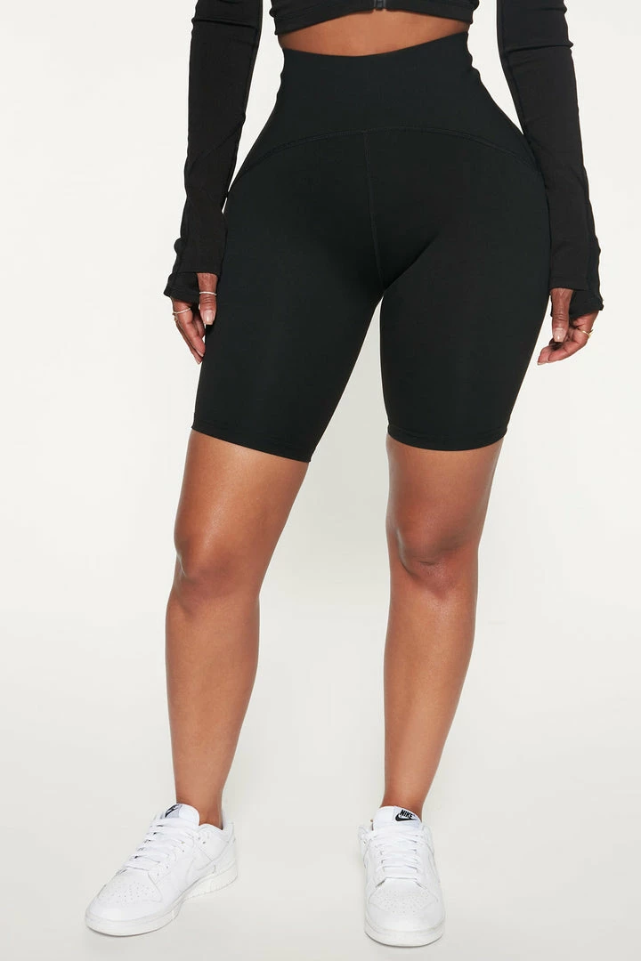 Fashion Nova Walk Don't Run Biker Short - Black