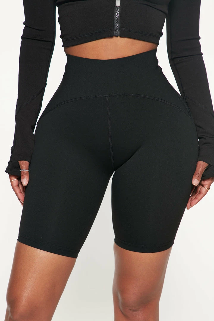Fashion Nova Walk Don't Run Biker Short - Black