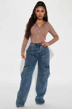 Fashion Nova Better Days Crop Hoodie - Khaki Hoodies & Sweatshirts