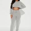 Fashion Nova She's The Cozy Girl Pant Set - Grey Loungewear Pant Sets