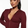 Fashion Nova Hoodies & Sweatshirts Better Days Crop Hoodie - Wine