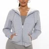 Fashion Nova Hoodies & Sweatshirts Double Standards Sherpa Hoodie - Heather Grey