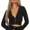 Fashion Nova Better Days Crop Hoodie - Black Hoodies & Sweatshirts