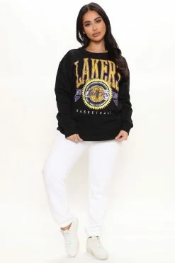 Fashion Nova NBA That's A Violation Lakers Sweatshirt - Black Hoodies & Sweatshirts