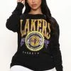Fashion Nova NBA That's A Violation Lakers Sweatshirt - Black Hoodies & Sweatshirts