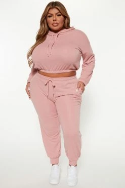 Fashion Nova Inhale And Exhale Jogger Set - Rose