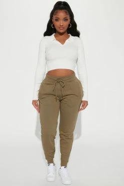 Fashion Nova Stole Your Boyfriend's Oversized Jogger - Olive Sweatpants & Joggers