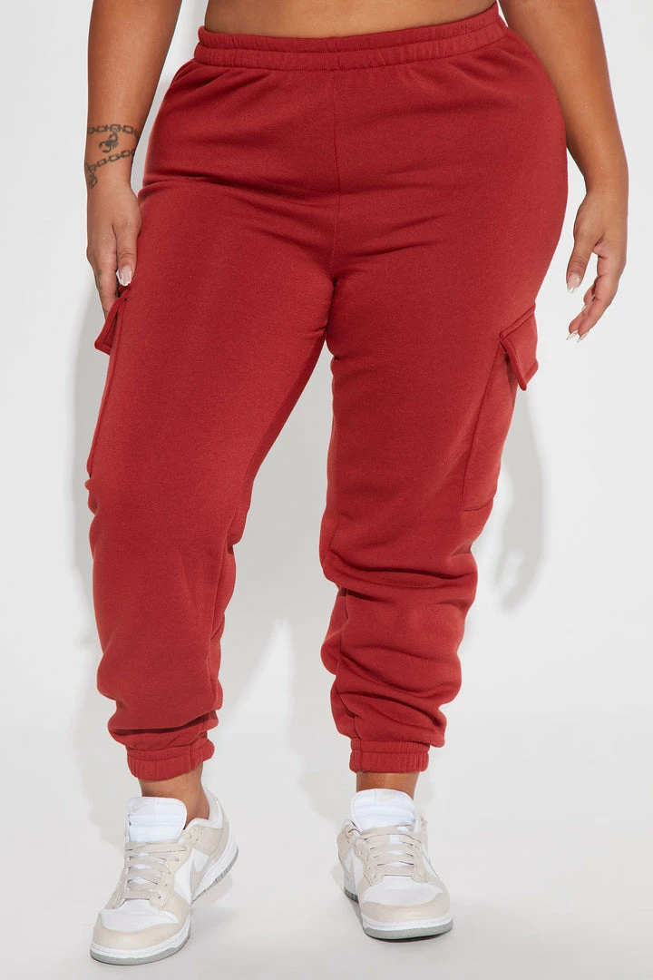 Fashion Nova Sweatpants & Joggers Let's Relax Jogger Sweatpants - Rust