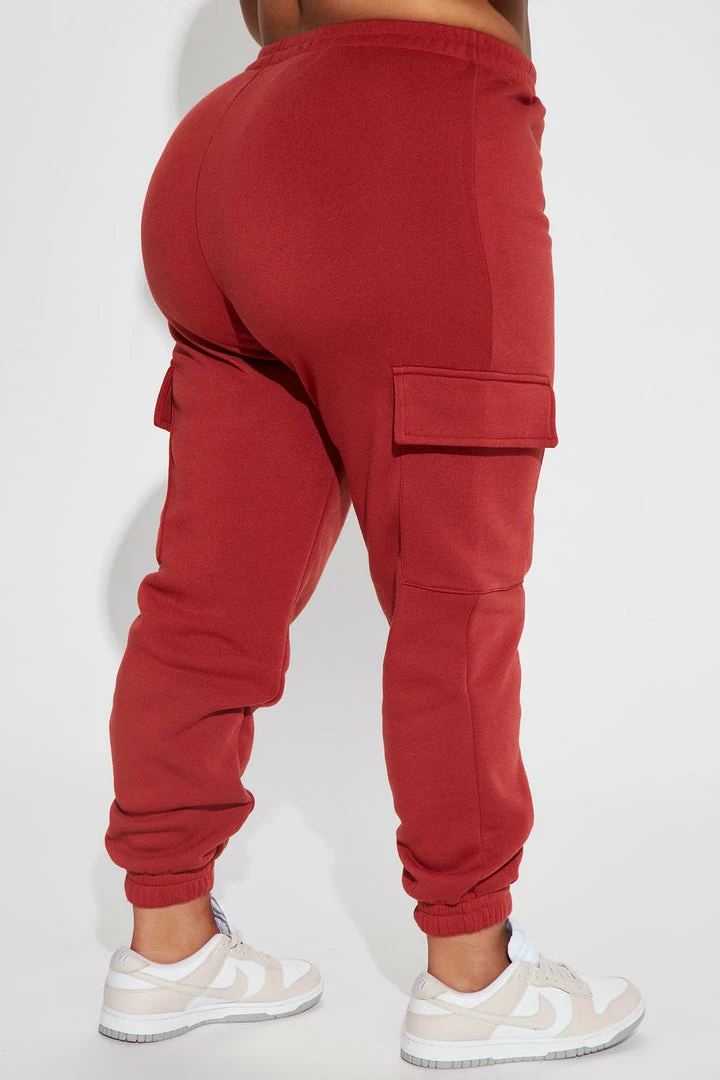 Fashion Nova Sweatpants & Joggers Let's Relax Jogger Sweatpants - Rust