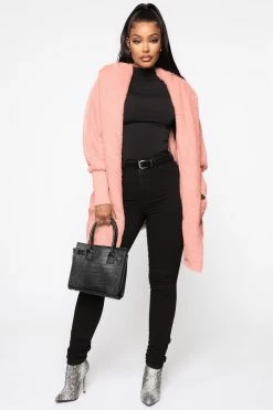 Fashion Nova Teddy Oh Baby Jacket - Mauve
