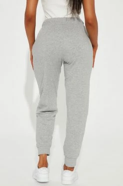 Fashion Nova Deanna Distressed Jogger - Heather Grey