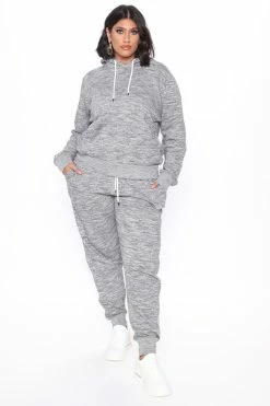 Fashion Nova Hoodies & Sweatshirts Tennis And Chill Fleece Pullover Hoodie - Heather Grey