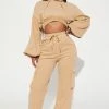 Fashion Nova Chill Days Cargo Pant Set - Taupe Loungewear Pant Sets