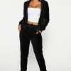 Fashion Nova Loungewear Sets The Original Trendsetter Goddess Velour Set - Black