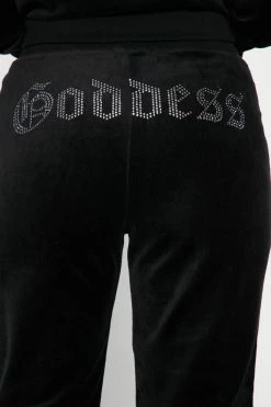 Fashion Nova Loungewear Sets The Original Trendsetter Goddess Velour Set - Black