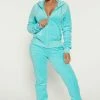 Fashion Nova The Original Trendsetter Baby Girl Velour Set - Turquoise Loungewear Sets