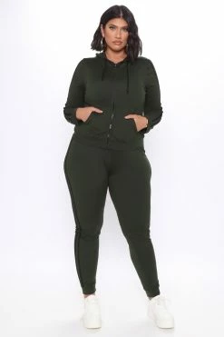 Fashion Nova Tennis Courts III Zip Set - Olive