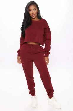 Fashion Nova Sweatpants & Joggers Like A Champ Jogger - Burgundy