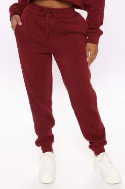 Fashion Nova Sweatpants & Joggers Like A Champ Jogger - Burgundy