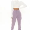 Fashion Nova Unbothered Fleece Jogger - Purple