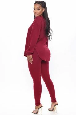 Best Pirce 🔥 Fashion Nova Cutting Corners Legging Set - Burgundy ✨ 11 Fashion Nova Cutting Corners Legging Set - Burgundy