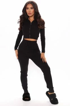 Fashion Nova What's Good Sweater Legging Set - Black