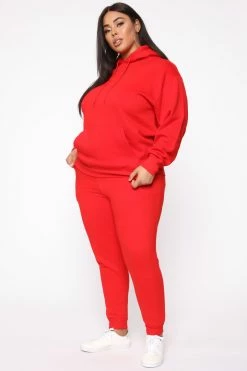 Fashion Nova Stole Your Boyfriend's Oversized Jogger - Red Sweatpants & Joggers