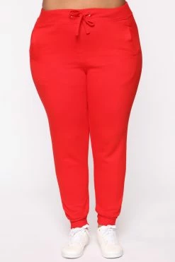 Fashion Nova Stole Your Boyfriend's Oversized Jogger - Red Sweatpants & Joggers