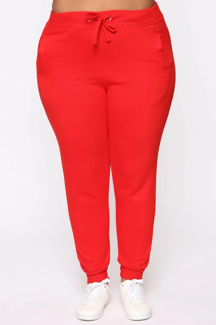 Fashion Nova Stole Your Boyfriend's Oversized Jogger - Red Sweatpants & Joggers
