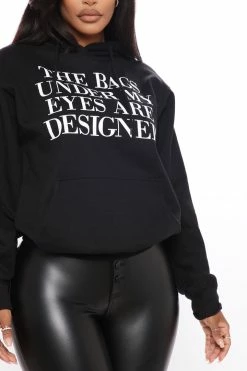 Fashion Nova The Bags Are Designer Hoodie - Black