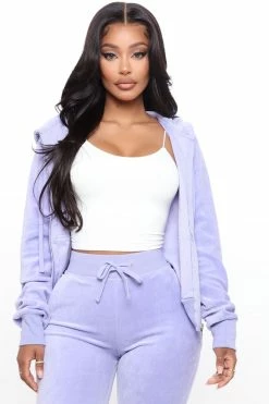 Fashion Nova The Original Trendsetter Goddess Velour Set - Lavender Loungewear Sets