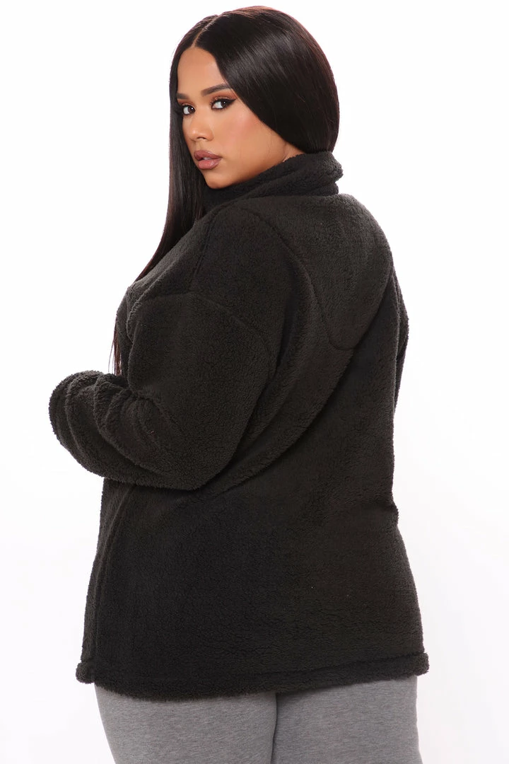 Fashion Nova Karmen Fuzzy Jacket - Black