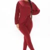 Fashion Nova Loungewear Sets Paparazzi Legging Set - Burgundy