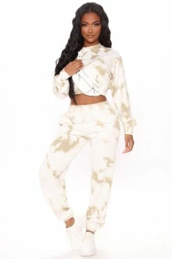 Fashion Nova Change With The Seasons Tie Dye Joggers - Taupe/combo
