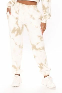 Fashion Nova Change With The Seasons Tie Dye Joggers - Taupe/combo