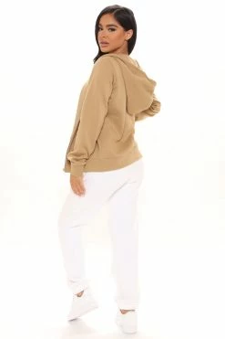 Best Sale ❤️ Fashion Nova Time To Chill Zip Up Hoodie - Tan 🌟 9 Fashion Nova Time To Chill Zip Up Hoodie - Tan